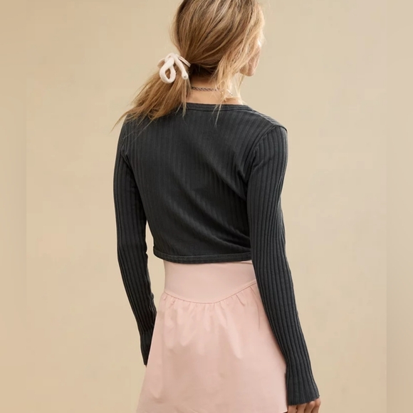 Aerie Cropped Ribbed Cardigan - Picture 2 of 7